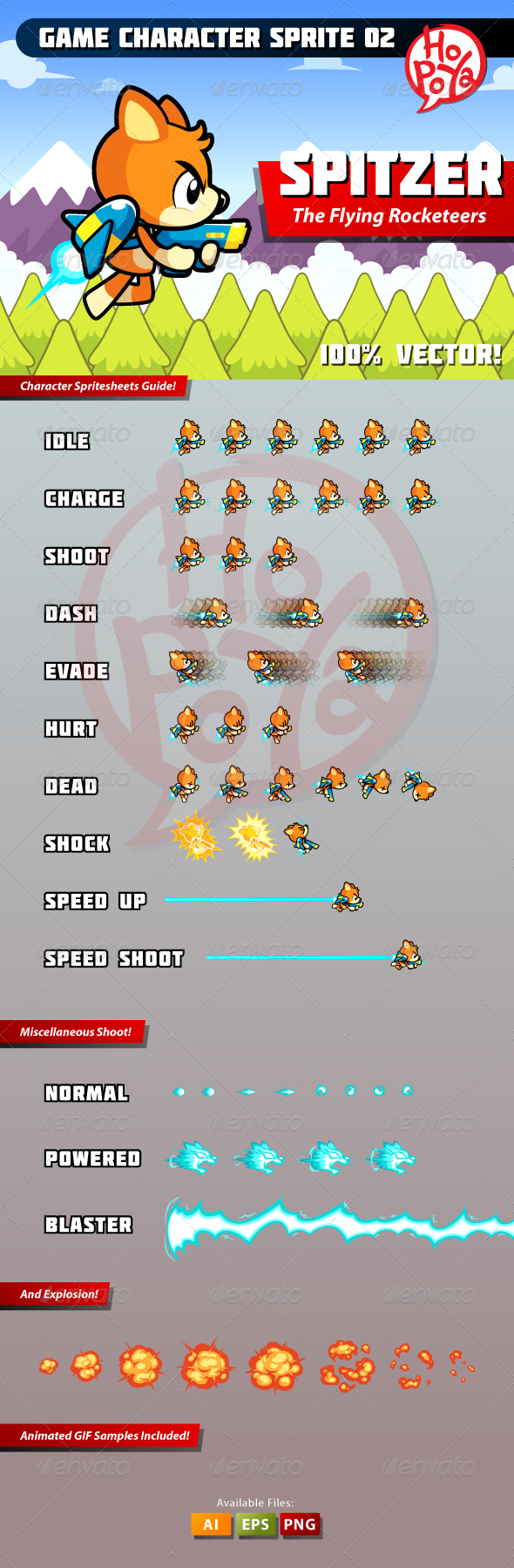 Game Character Sprite 02 - Animals Characters