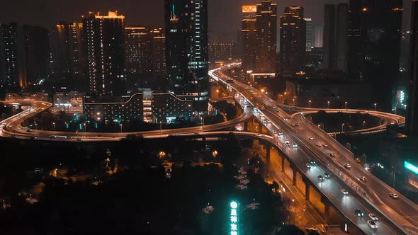 Night view of Chengdu, China alt