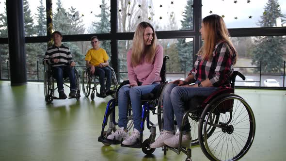 Happy Disabled People Communicating with Pleasure alt