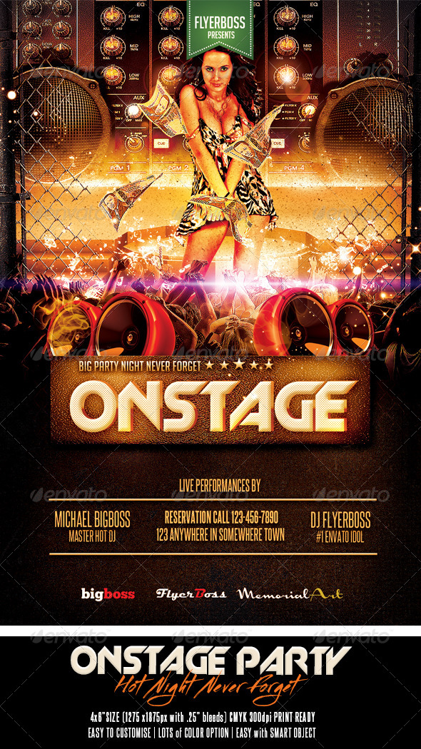 Onstage Party Flyer - Events Flyers