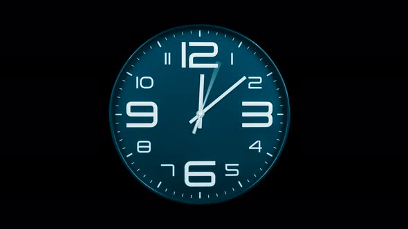 Modern Light Blue Clock Face Moving Fast Forward