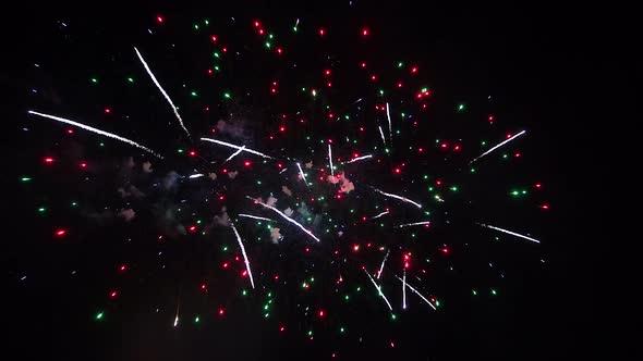 HDR Futuristic Art Fireworks in Night Sky Independence Day Presentation alt