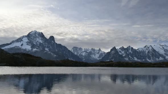 Picturesque Morning View of Chesery Lake in France Alps