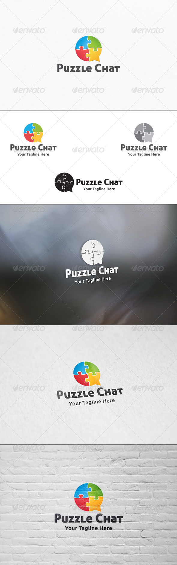 Puzzle Chat Logo Template By Martinjamez Graphicriver