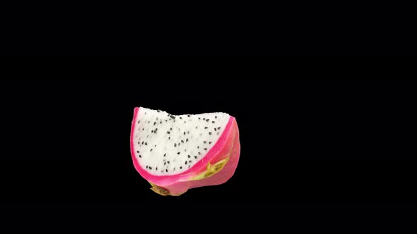 Realistic Slice Of Dragon Fruit Rotating With Alpha Channel alt