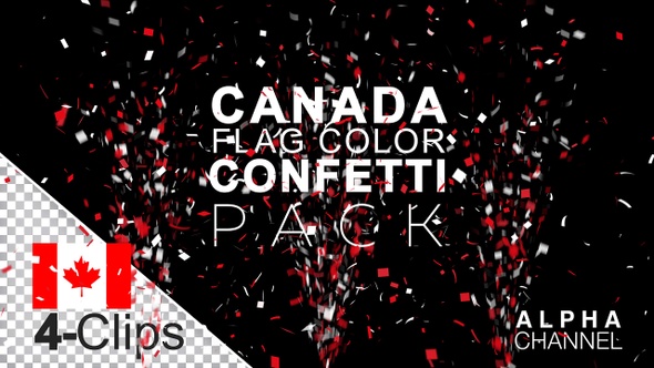 Canada Flag Color Celebration Confetti Pack