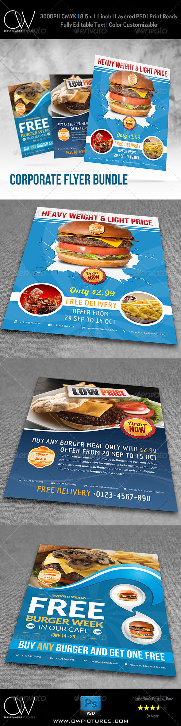 Restaurant Flyer Bundle Template Vo.1