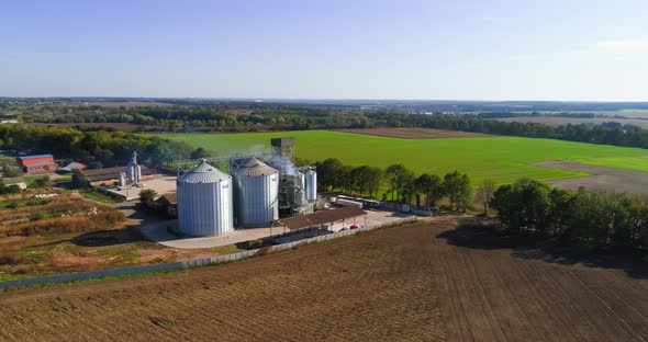 Silver Silos on Agro Manufacturing Plant alt