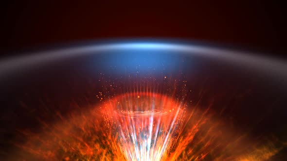 Blue Space Horizon Red Light Loop Background alt