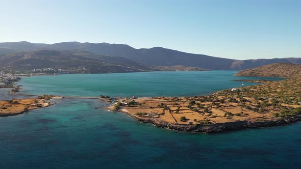 Panorama of Spinalonga Island - Island of Lepers, Crete, Greece