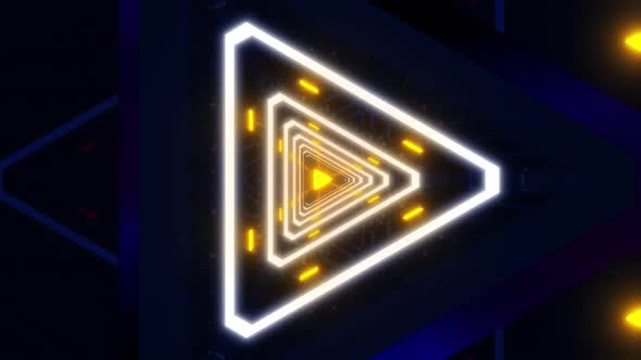 Cyclic animation of flight inside the neon tunnel
