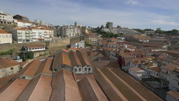 Roofs in a district in Porto