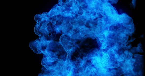 4K Abstract motion background of Blue flames, burning heat