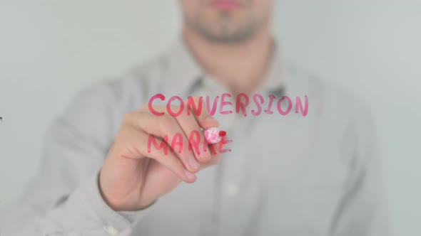 Conversion Marketing Writing on Screen with Hand alt