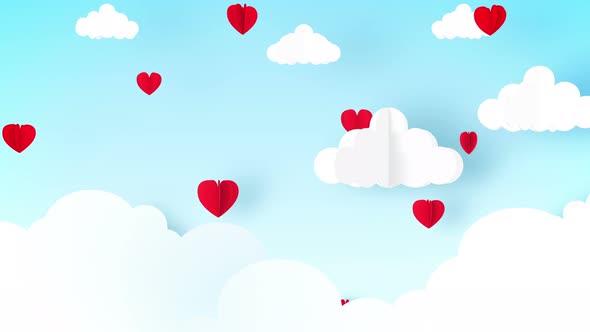 Heart Float In Sky Background alt