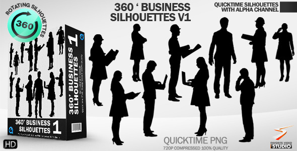360° Rotating Business Silhouettes