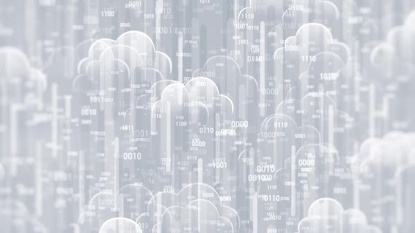 Digital Cloud Storage White Background