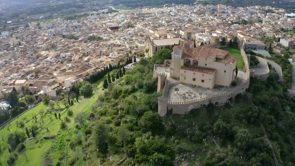 Arta with church Transfiguracion del Senyor and Monastery Santuari de Sant Salvador alt