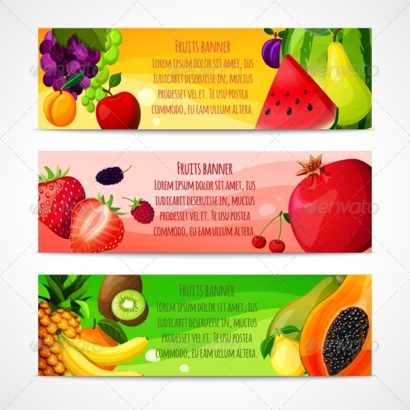 Horizontal Fruits Banners