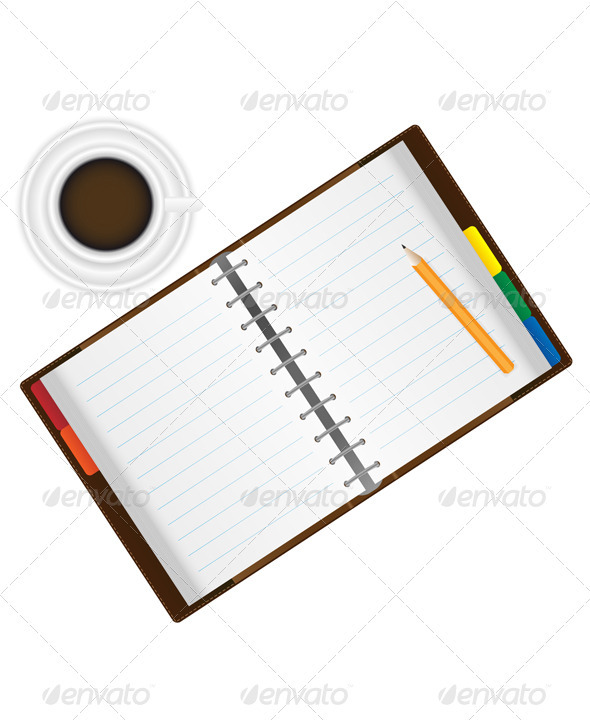 Organizer and Coffee