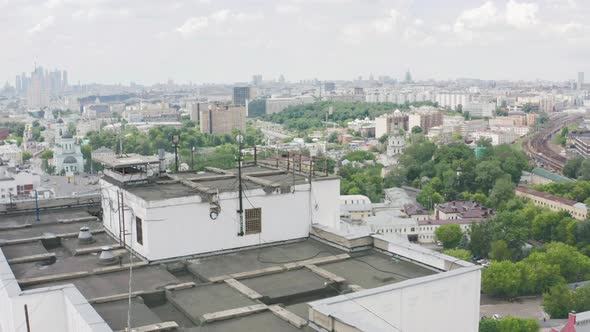 Roofs of Houses in Moscow Aerial