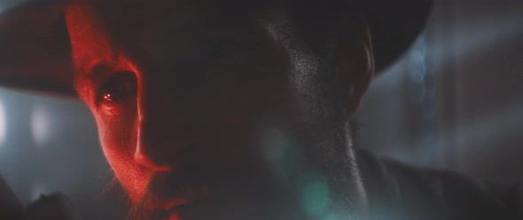 Close up of man in red lights alt