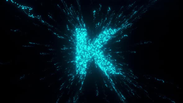 K Letter With Futuristic Particles Hd alt