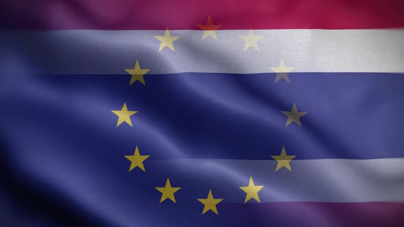 EU Thailand Flag Loop Background 4K