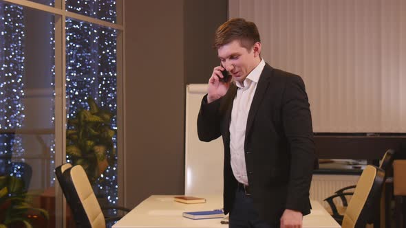 Successful Business Man Having Cell Telephone Conversation