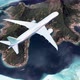 Airplane Flies Above Tropical Island - VideoHive Item for Sale