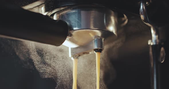 Coffee Machine Pouring Espresso
