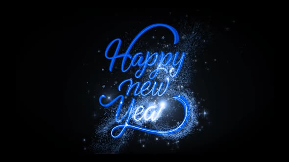 Happy New Year Blue Text 