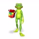 Frog Shows Gift Looped White Background - VideoHive Item for Sale