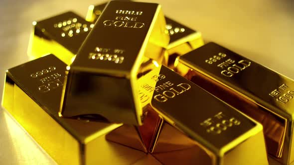 Close up of gold bars. Financial concepts alt