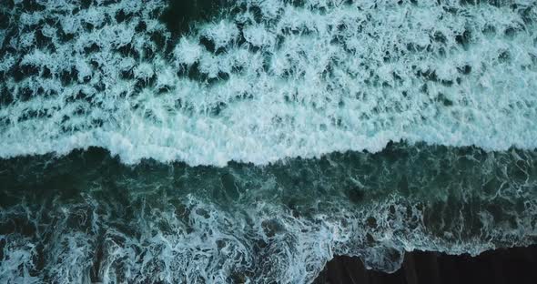 Aerial Drone View of the Giant Waves and the Ocean in 4k	