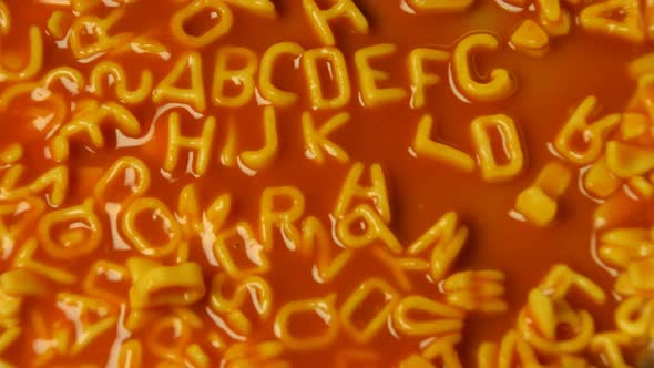 alphabet animation with spaghetti letters on toast alt