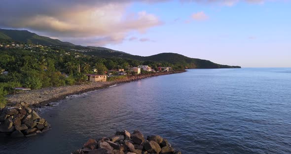 Island Of Guadeloupe At Sunset alt
