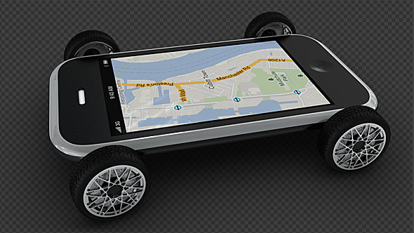Smartphone on a Wheels with GPS navigation