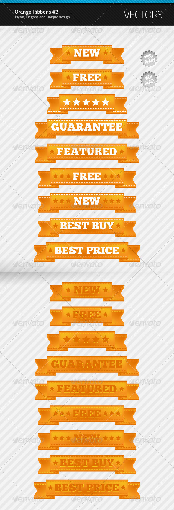 Orange Ribbons #3 - Decorative Vectors