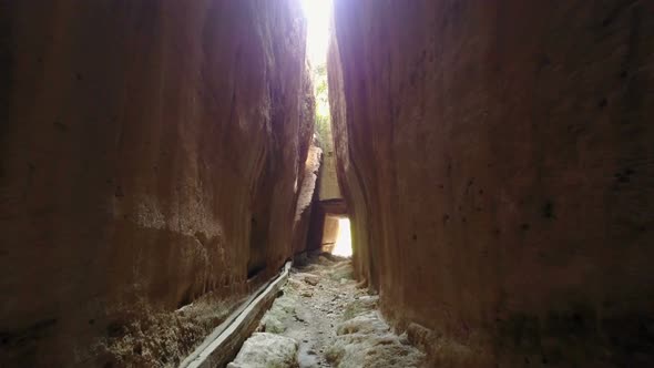 Flying Thru the Bright Light in Vespasianus Titus Tunnel, Antakya
