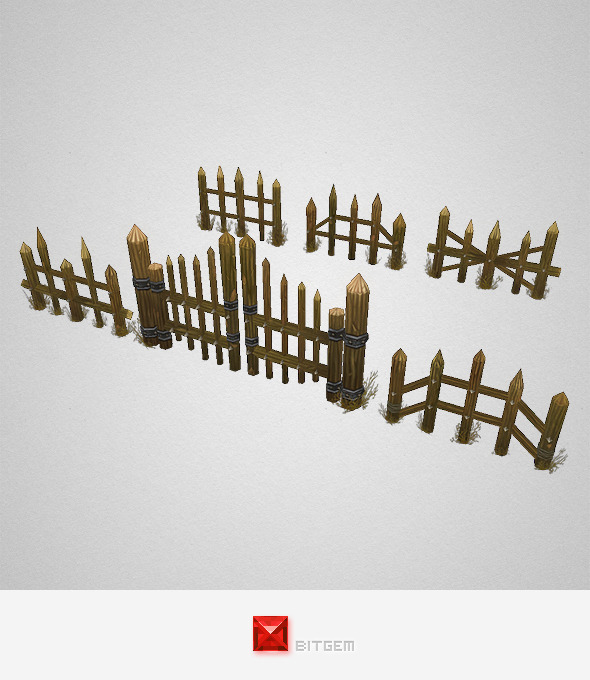 Low Poly Fence - 3Docean 7700681