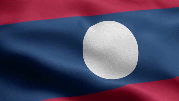 Laos Flag Seamless Closeup Waving Animation alt