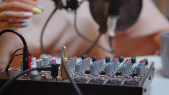 Checking Sound on Dj Mixer alt