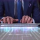 Businessman Writing On Hologram Table Economics Word  Bioeconomics - VideoHive Item for Sale