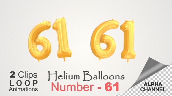 Celebration Helium Balloons With Number – 61