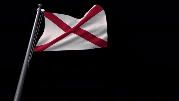 Alabama State Flag  With Alpha Channel 4K alt