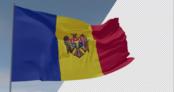 flag Moldavia patriotism national freedom, seamless loop, alpha channel alt