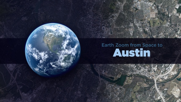 Austin (Texas, USA) Earth Zoom to the City from Space