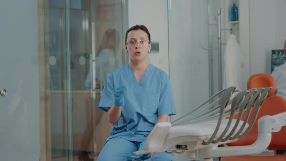 POV of Woman Nurse Meeting on Video Call with Patient alt