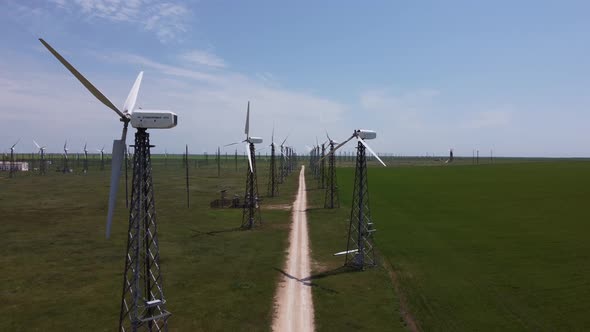 Wind Farms on the Field Environments Video with High